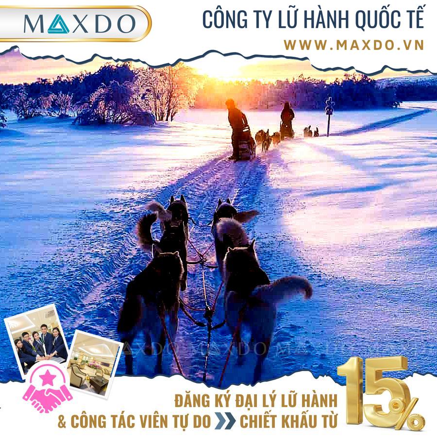 trang trại chó kéo xe trượt tuyết Husky